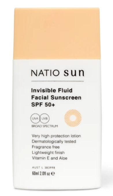 Natio Invisible Fluid Facial Sunscreen SPF 50+ 60ml